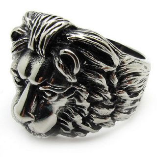 Newly listed Mens PUNK gothic silver stainless steel lion king party 