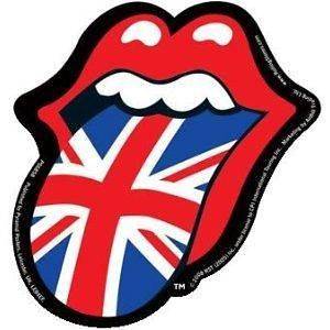 Rolling Stones Lips, Union Jack, die cut small vinyl sticker