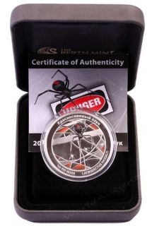 2011 TUVALU RED BACK SPIDER DEADLY DANGEROUS 1 Oz Silver Coin Russian 