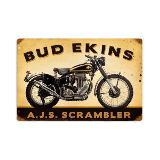 Bud Ekins Antique Classic Motorcycle Vintage Metal Sign