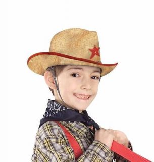 Child Cowboy Hat Sheriff Costume Straw Wild Old Western