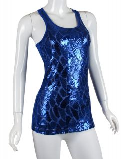   SEQUIN Front Fitted SEXY Clubwear Tank Top Sleeveless Glitter Camis
