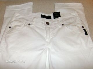 Ladies Silver Capri Jeans White Suki Sz 29 Waist NWT Mid Rise Curvy 