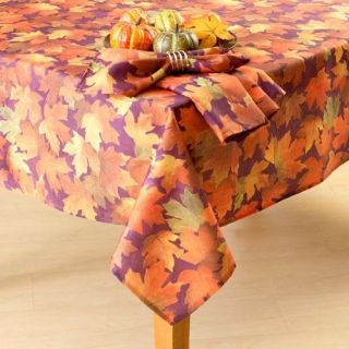 Autumn Harvest Scroll Gold Fall 60 x 84 Oval Damask Fabric Tablecloth 