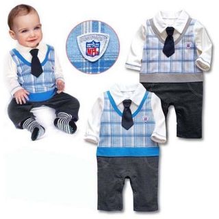 NWT Boy Baby Formal Suit Tuxedo Set Romper Pants 0 24M One piece 
