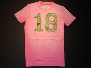 New Abercrombie & Fitch Mens Graphic Tees T Shirt Top Pink Size S & M 