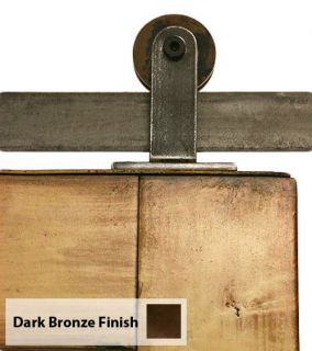 Top Mounted Barn Door Hardware   Dark Bronze   Steel Wheel   Sliding 