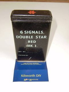 FLARE TIN BOX . RED 1945 ARMY SIGNALS WW2 .MILITARY