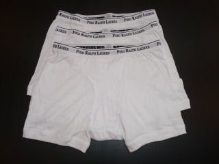   Polo Ralph Lauren Mens S M L XL White Knit Boxer Brief Underwear NWT