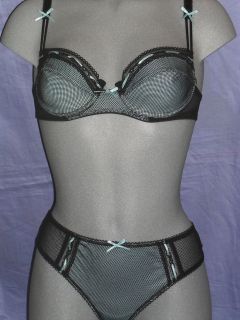 GORGEOUS SORBET FISHNET UNDERWIRED BRA AND THONG SET