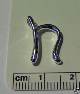 Sterling Silver Cursive Alphabet Letter Initial n Charm