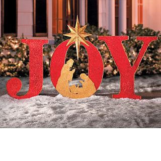 JOY Sign with Nativity Scene Outdoor Christmas Decor HUGE 4 Foot