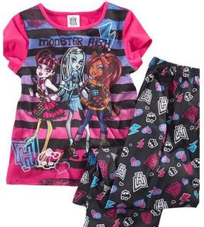  PC Monster High Shirt Pants Pajama Sleepwear Set Size L10/12 XL14/16