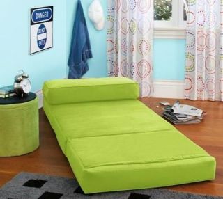 Green Flip Out Down Sleeper Chair Lounge Bed Seat Adjustable 