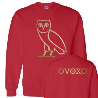 Ovoxo OVO Drake owl Sweater Crewneck Sweatshirt Front and Back Gold 