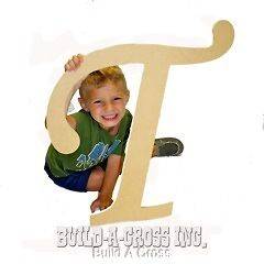 Unfinished Wooden Letter (T) 24 Big Paintable Cutout Craft Letters