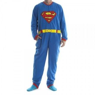 SUPERMAN Caped Union Suit Adult Pajamas Costume Cosplay S M L XL 2XL 