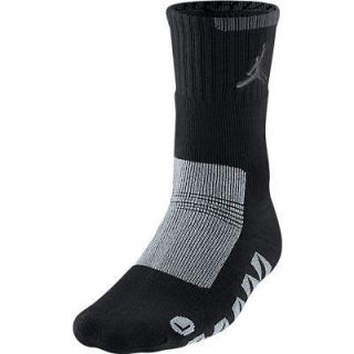 Nike Jordan Performance Boot Crew Socks Black/Grey 507959 011 1 Pair L 