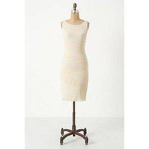 NEW Anthropologie Bailey 44 Ines Column Tiered Lace Dress $188 M Ivory 