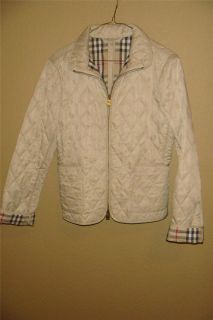 Burberry London Quilted Jacket Classic Colors Womens Size 4 Made In 