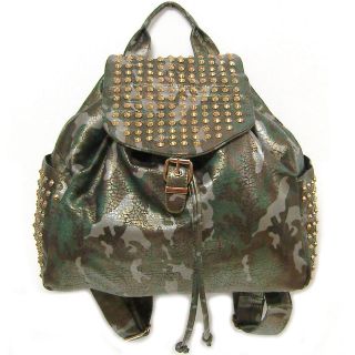Womens bag stud studded glitter sparkle bag military stud backpacks 