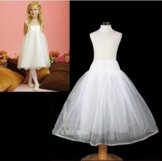White flower girl petticoat lining slip suitable for 3 7 year old 