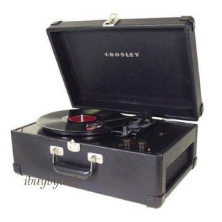 Crosley CR49 BK Black Portable Suitcase Retro Traveler Turntable 
