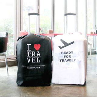 Travel Luggage Suitcase Carrier Bag Cover UIT Black + White