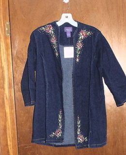 SUZANNE SOMERS EMBELLISHED JEAN JACKET SIZE SMALL