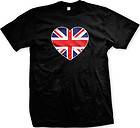   Jack Heart Flag Britain England Mens T Shirt Olympics Soccer Tees