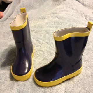 TOTES BOYS SIZE 7 BOOTS RAIN BOOTS TODDLER BLUE/YELLOW WATERPROOF