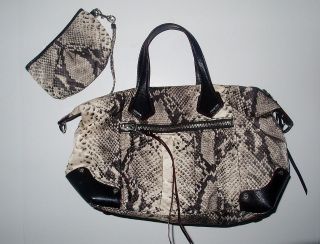NEW MZ WALLACE NYLON BAG W SNAKE DESIGN AND LEATHER DETAIL NO SHOULDER 