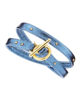 Gorjana Studded Metallic Leather Wrap Bracelet