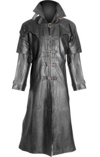   Pure Leather Goth / Steampunk Gothic Van Helsing Matrix Trench Coat