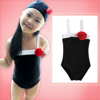   Toddler Kid Girl Tankini Swimwear Swimsuit RoseBlack One​piece