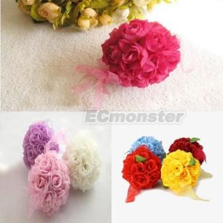 Elegant Silk Kissing Pomander Flowers Ball Pew Bows Wedding Decoration