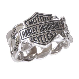 Harley Davidson Mens Silver Live To Ride Ring II   NEW
