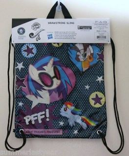 MY LITTLE PONY**DRAW STRING SLING BACKPACK**NEW ON CARD**BRONY ART 