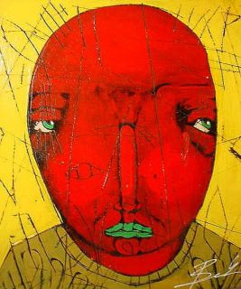 MICHAEL BANKS* PAINTING PRIMITIVE OUTSIDER FOLK ART MOD DECO ABSTRACT 