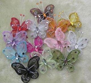 13x Organza butterfly wedding decorations Lots mix A770 1