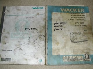 WACKER DPU 6760 SERVICE REPAIR MANUAL PARTS BOOK PLATE COMPACTOR 