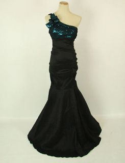 BETSY & ADAM $175 Black / Teal Prom Dress Evening Gown NWT Avail Size 