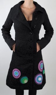   New BLACK Painted Circle ABRIG ABRIL Dress COAT Jacket, M, MEDIUM, 40