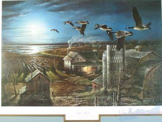 Terry Redlin Night Flight 1983 No 102/3600 Framed Ducks Unlimited