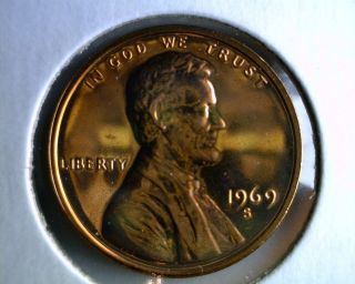 1969 S PROOF Abraham Lincoln Cent   Penny DCAM