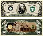 NOVELTY BILLS FOR 1 PRICE! (JAMES A. GARFIELD PRESIDENT) GREAT NOTES 