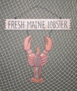 Large Maine Lobster Sign Nautical beach home wall decor lake New fish 