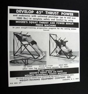 Moores Squat Thrust & Power Bench Press Machine Ad