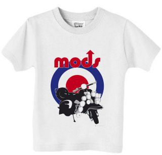 Mod Traget Kids Lambretta Scooter Bike T shirt Shirt Babygro 