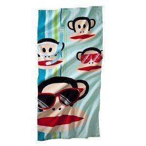 NWT Paul Frank monkey sunglasses blue Beach Bath Towel Cotton